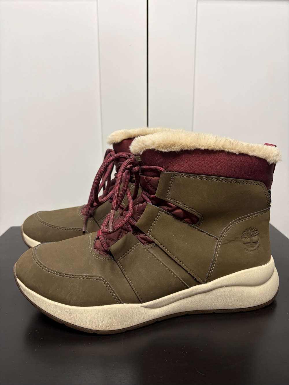 TIMBERLAND A2CR2 Waterproof Faux Fur Boots | Olive Green | Women’s 9 | NWOT